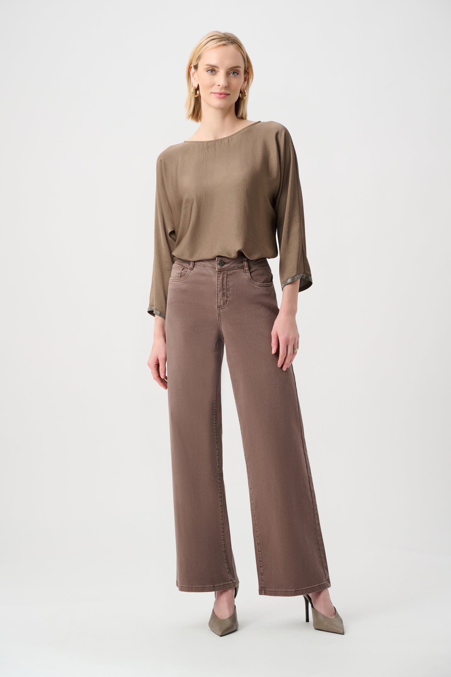 Joseph Ribkoff Boat-Neck Tunic-Mink