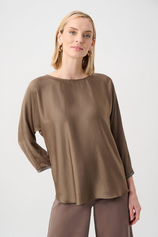 Joseph Ribkoff Boat-Neck Tunic-Mink