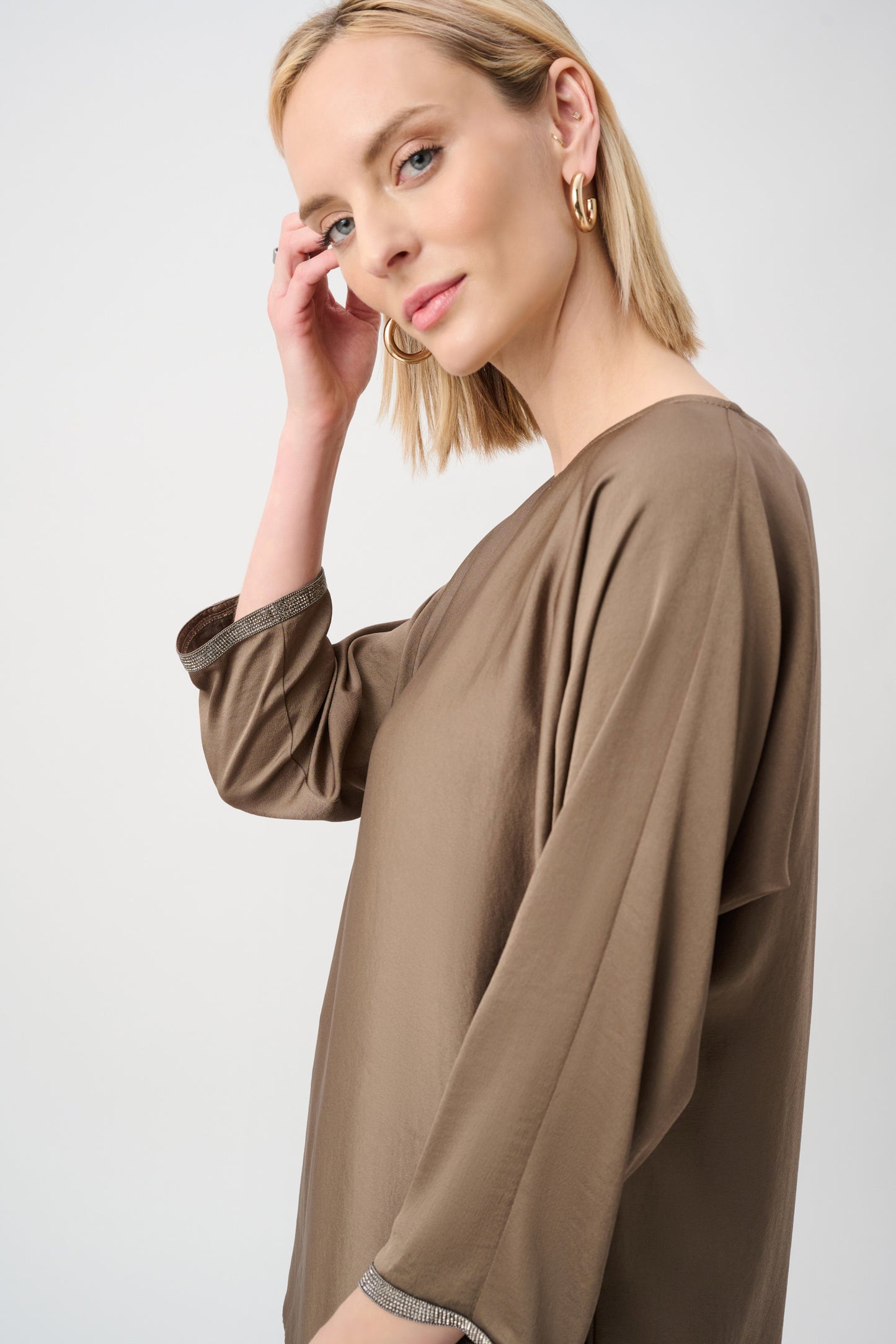 Joseph Ribkoff Boat-Neck Tunic-Mink