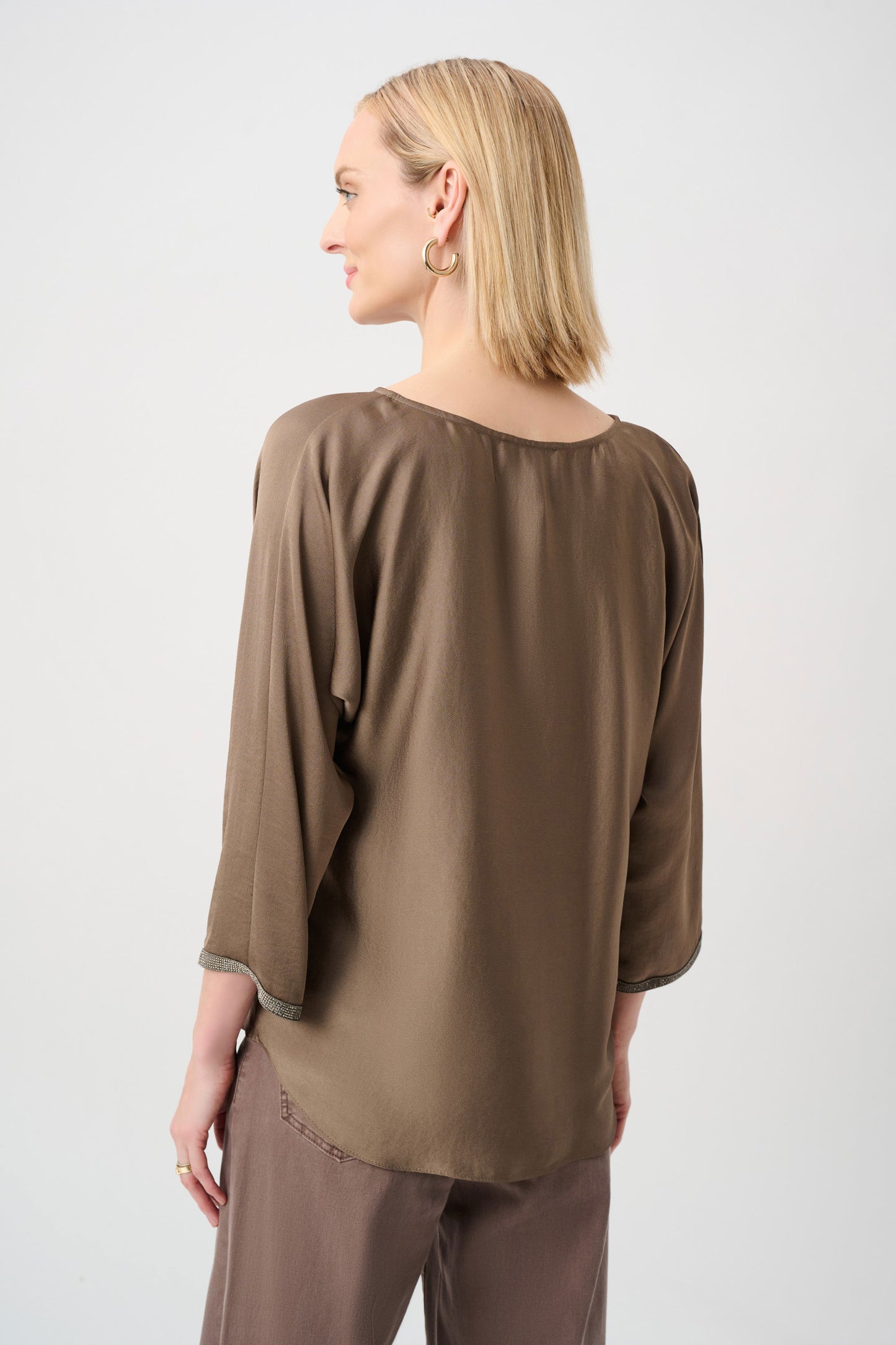 Joseph Ribkoff Boat-Neck Tunic-Mink