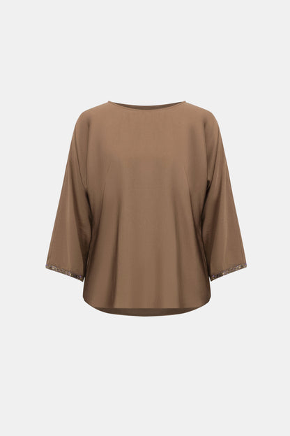 Joseph Ribkoff Boat-Neck Tunic-Mink