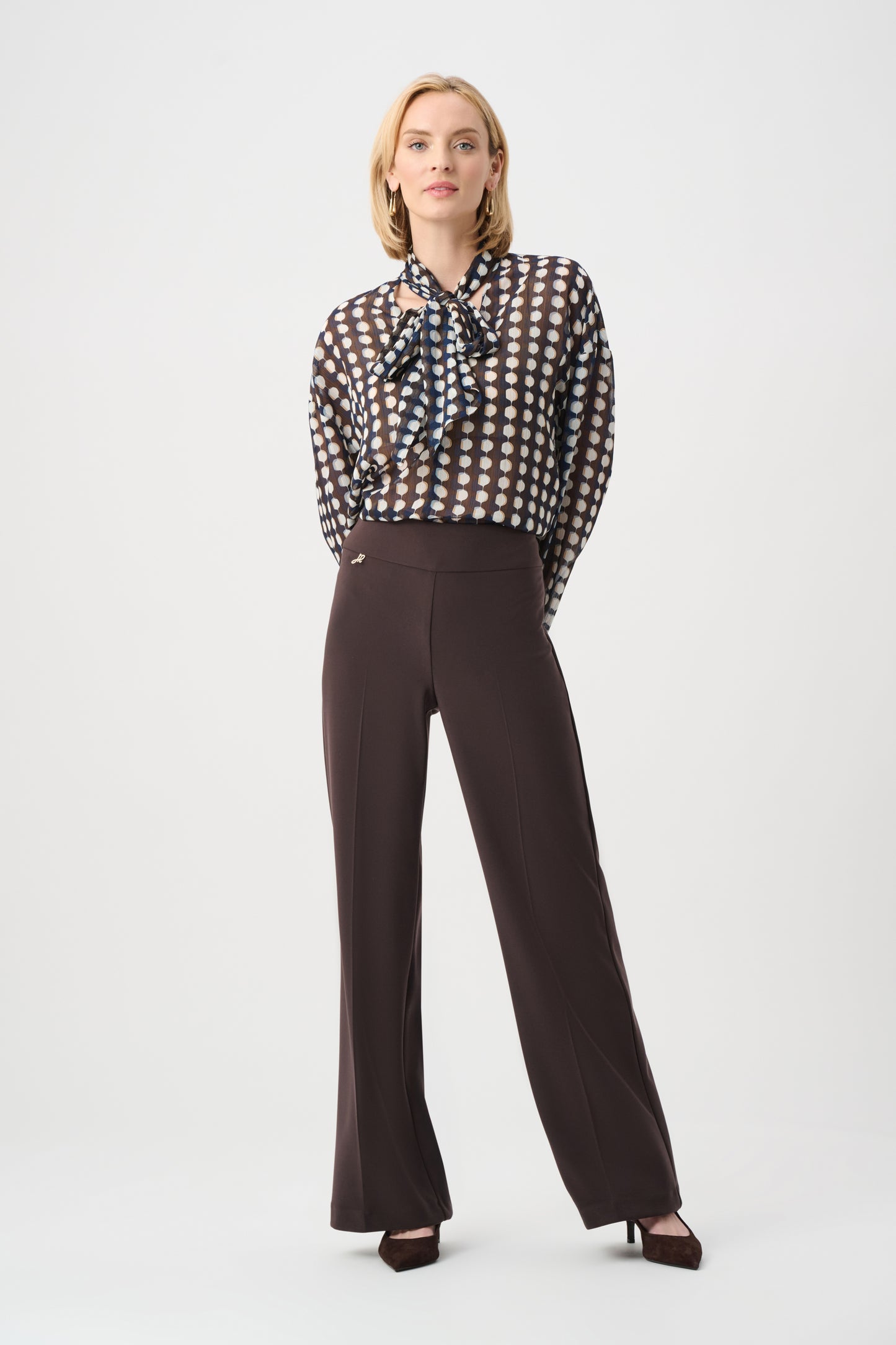 Joseph Ribkoff Silky Knit Pull-On Trousers Mocha