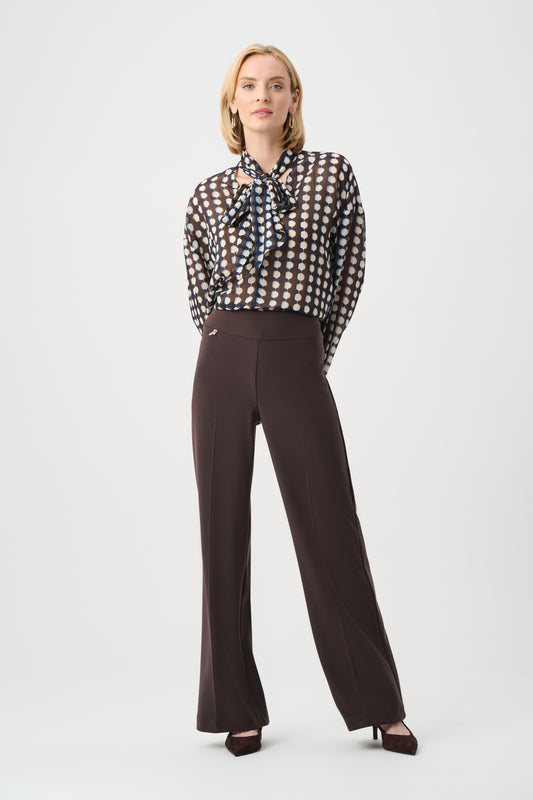 Joseph Ribkoff Silky Knit Pull-On Trousers Mocha