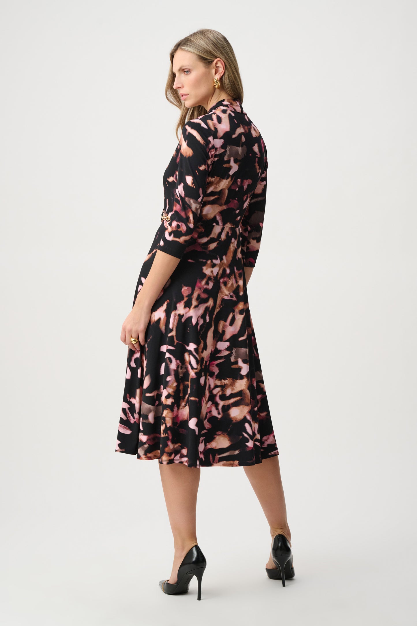 Joseph Ribkoff Printed Silky Knit Dress Black/Multi