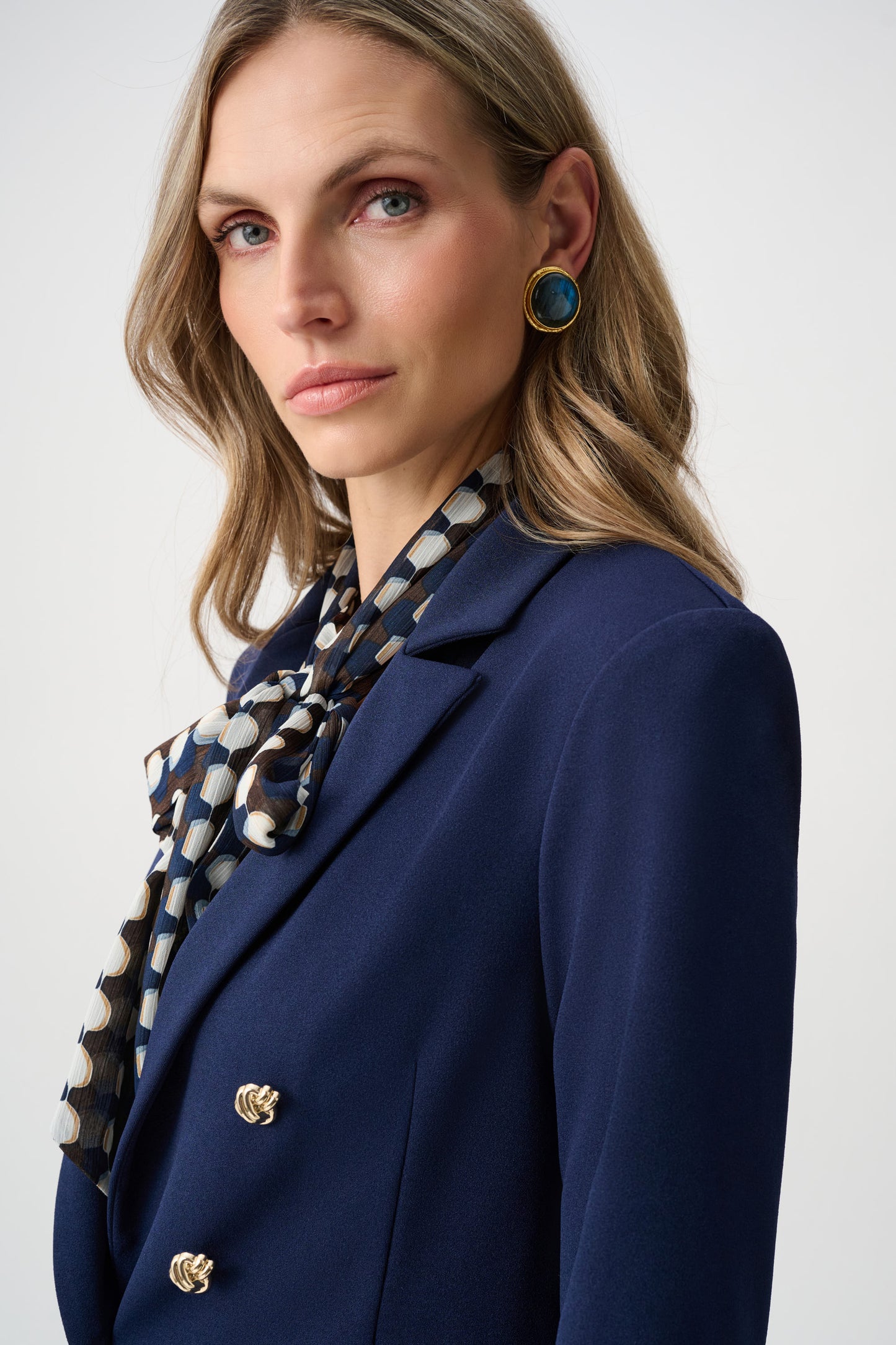 Joseph Ribkoff Crepe Fitted Blazer Indigo