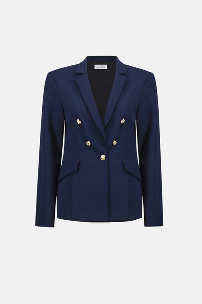 Joseph Ribkoff Crepe Fitted Blazer Indigo