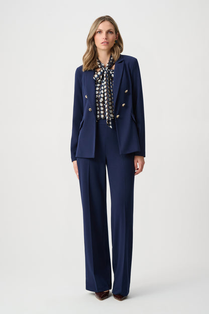 Joseph Ribkoff Crepe Wide-Leg Trousers Indigo