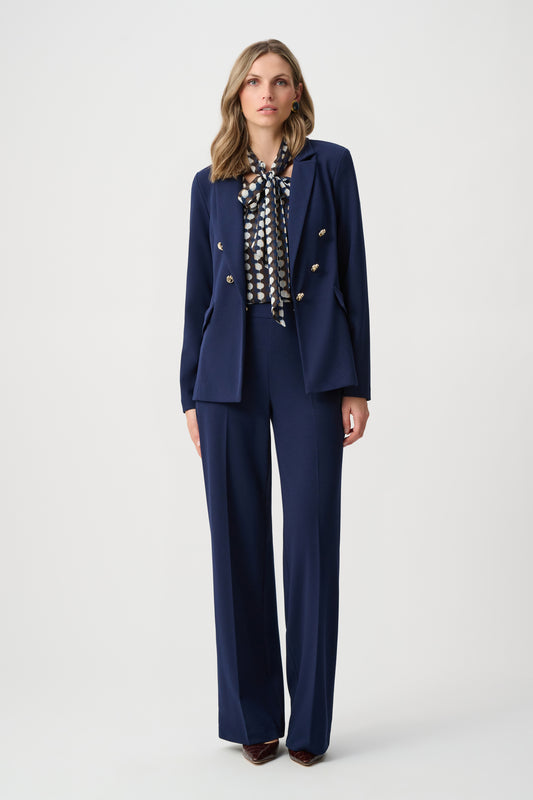 Joseph Ribkoff Crepe Wide-Leg Trousers Indigo