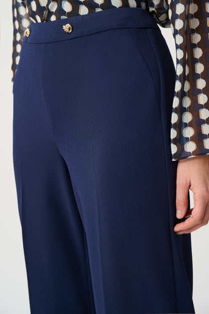 Joseph Ribkoff Crepe Wide-Leg Trousers Indigo