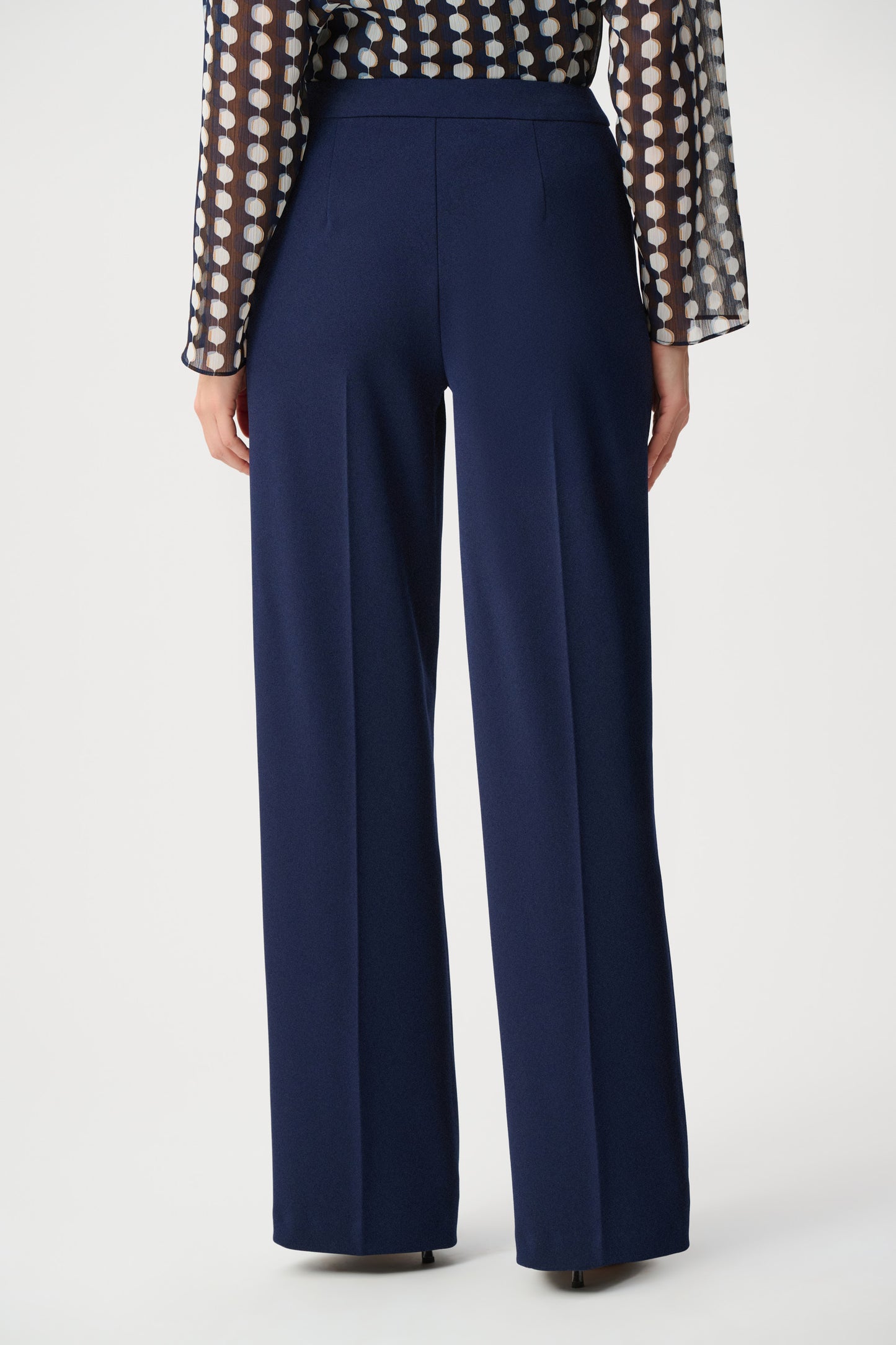 Joseph Ribkoff Crepe Wide-Leg Trousers Indigo