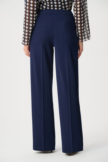 Joseph Ribkoff Crepe Wide-Leg Trousers Indigo