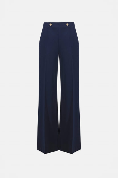 Joseph Ribkoff Crepe Wide-Leg Trousers Indigo