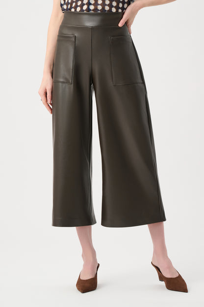 Joseph Ribkoff Leatherette Culottes  Mocha