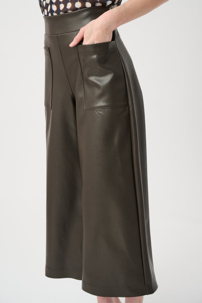 Joseph Ribkoff Leatherette Culottes  Mocha