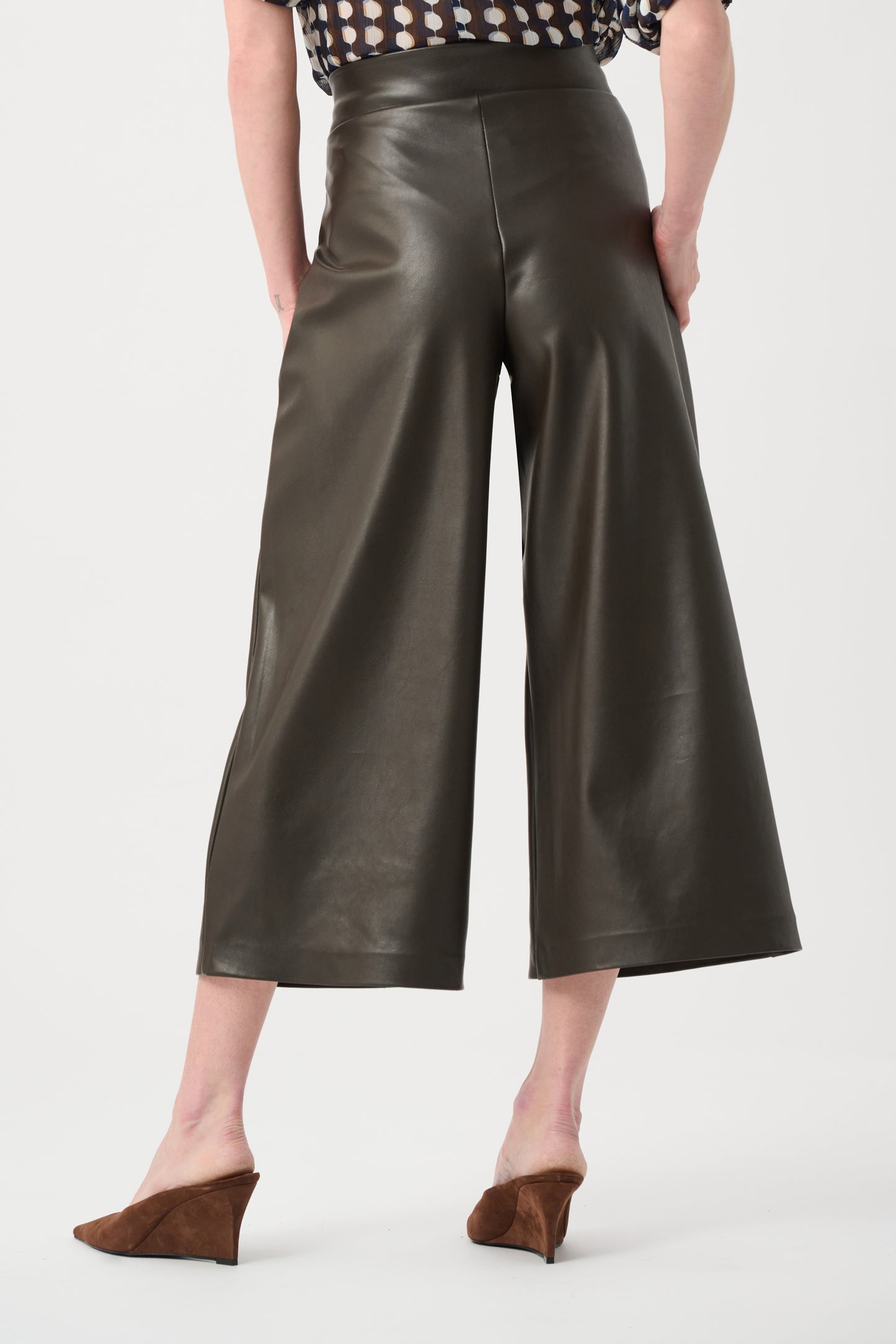Joseph Ribkoff Leatherette Culottes  Mocha