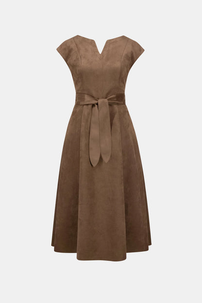 Joseph Ribkoff Scuba Suede Dress-Mink