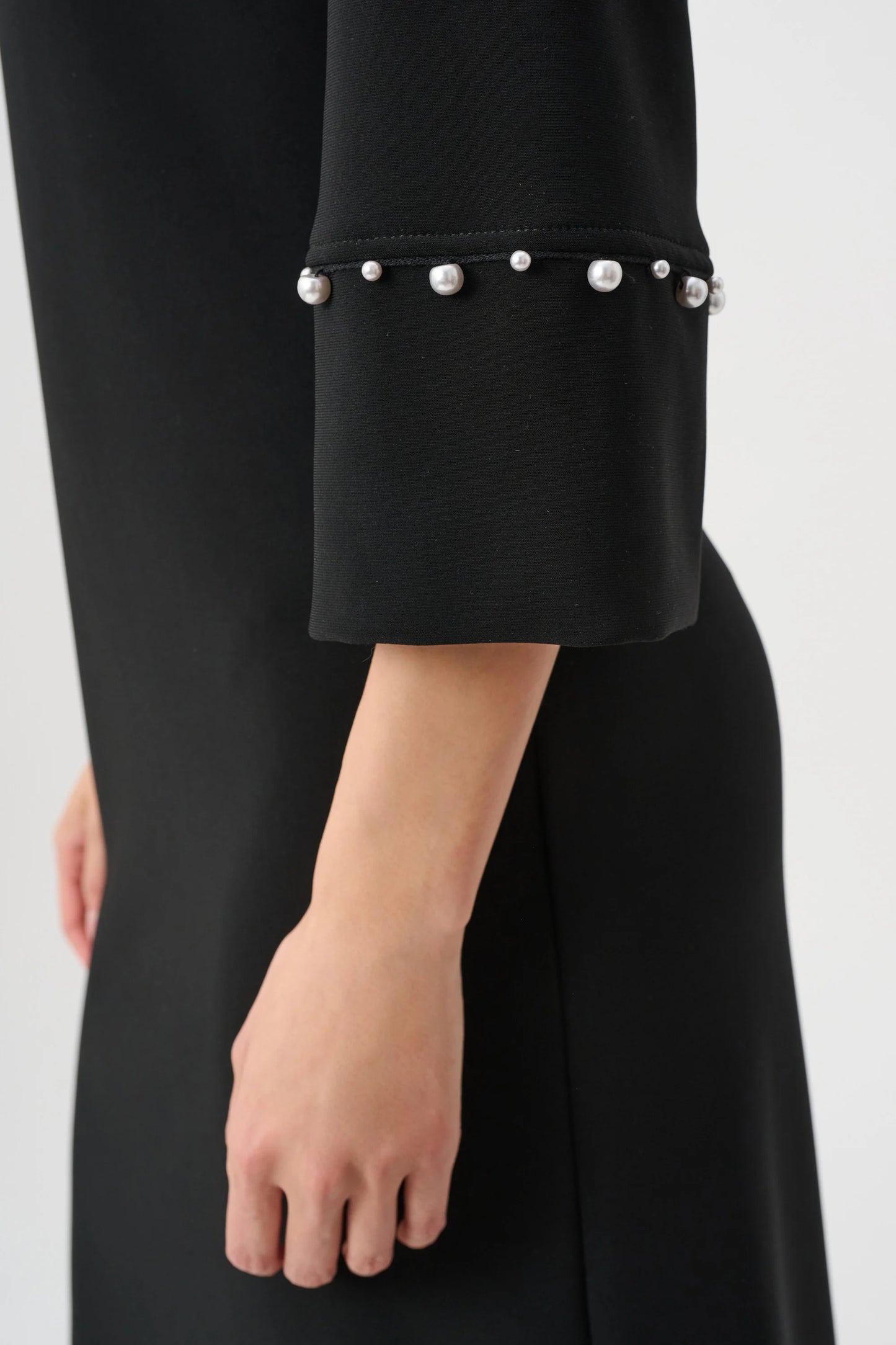 Joseph Ribkoff A-Line Dress With Pearl Detail-Black