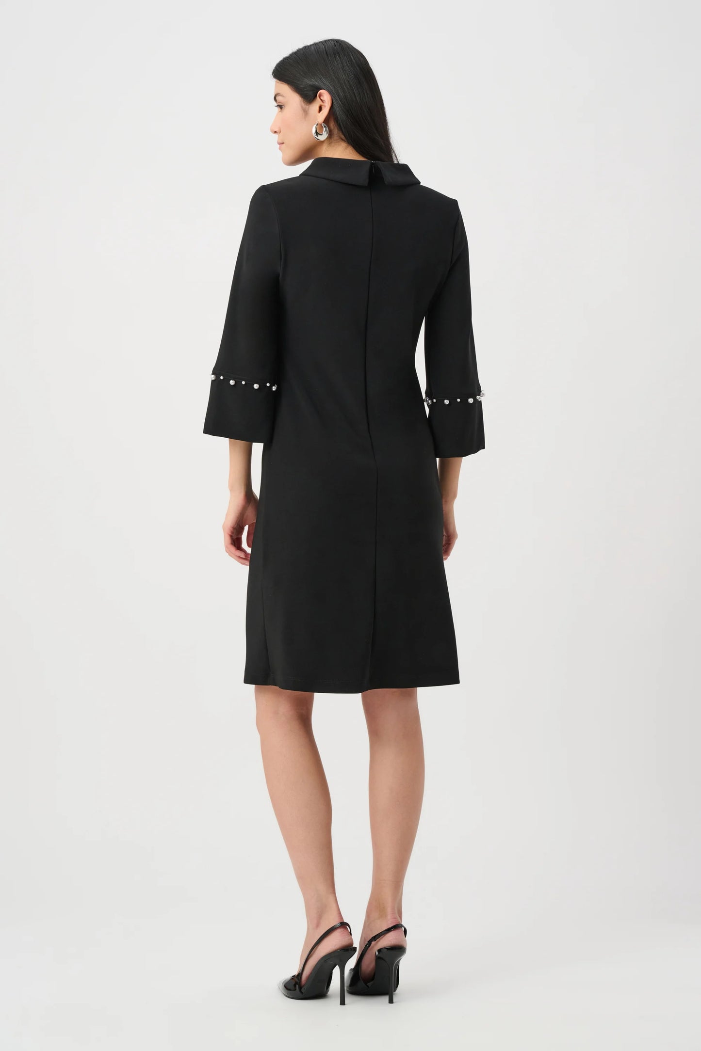 Joseph Ribkoff A-Line Dress With Pearl Detail-Black