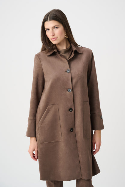 Joseph Ribkoff  Scuba Suede Straight Coat Mink