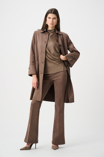 Joseph Ribkoff  Scuba Suede Straight Coat Mink