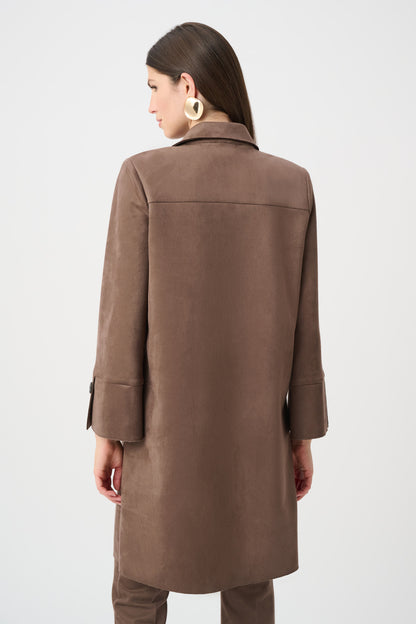 Joseph Ribkoff  Scuba Suede Straight Coat Mink