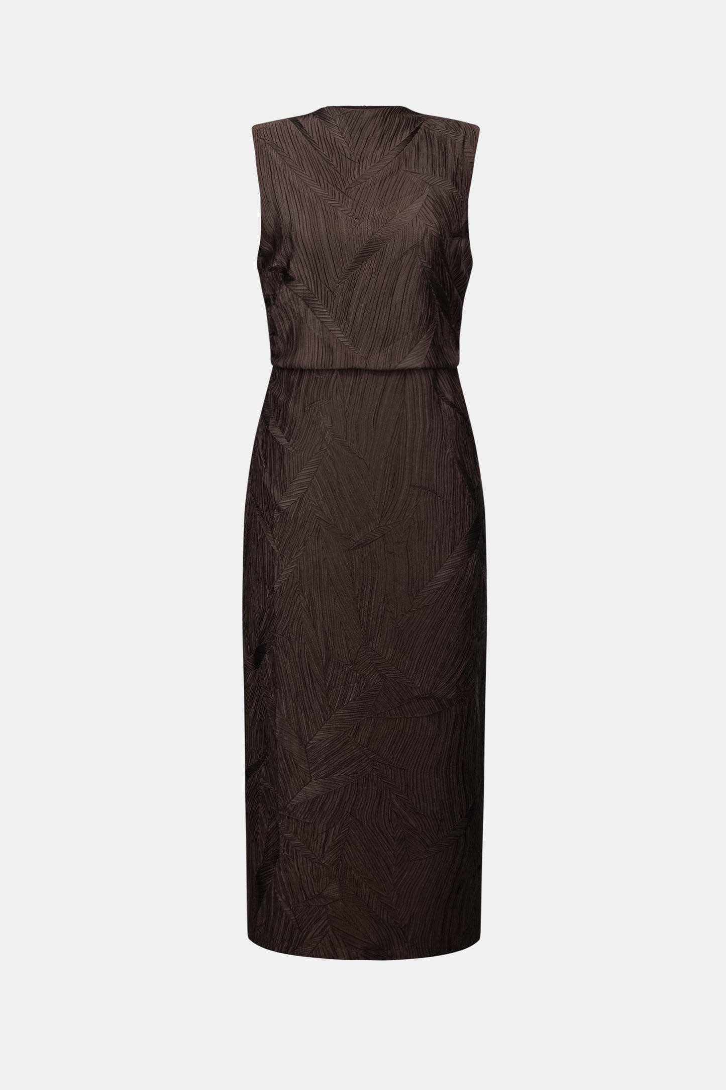 Joseph Ribkoff Satin Sleeveless Midi Dress Mocha