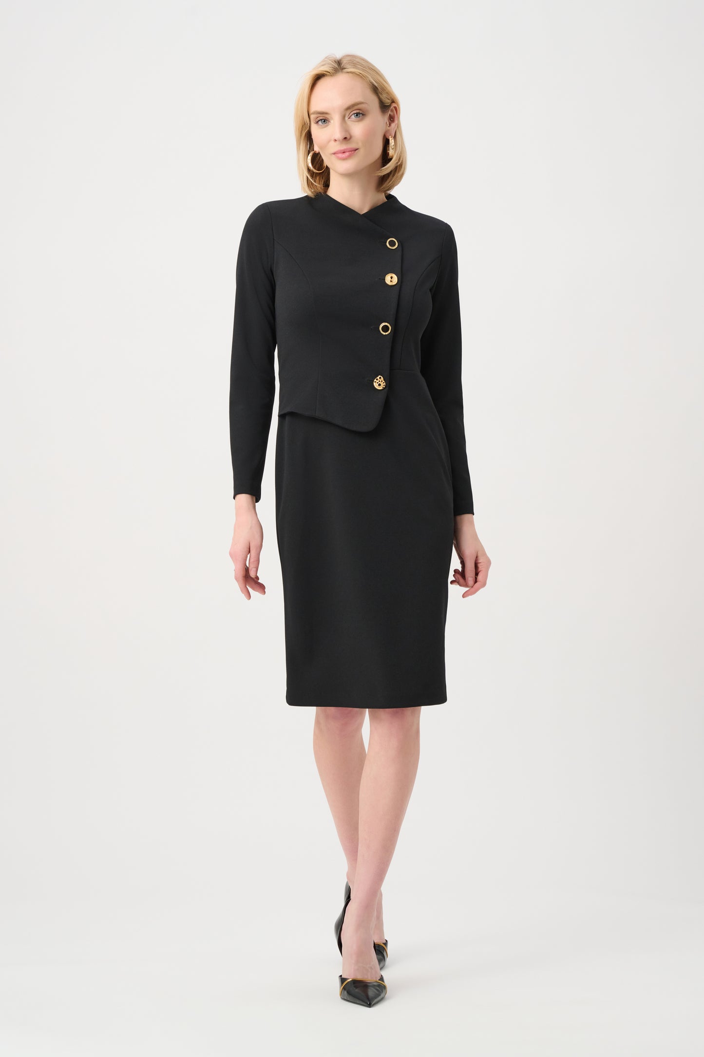 Joseph Ribkoff Mock-Neck Dress Black