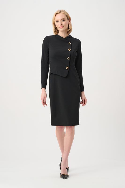 Joseph Ribkoff Mock-Neck Dress Black