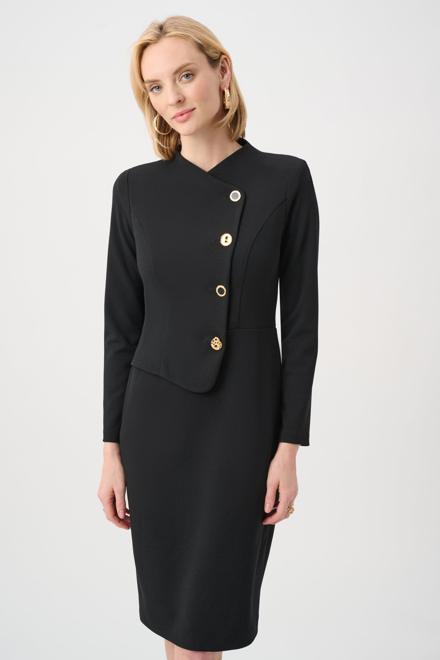Joseph Ribkoff Mock-Neck Dress Black