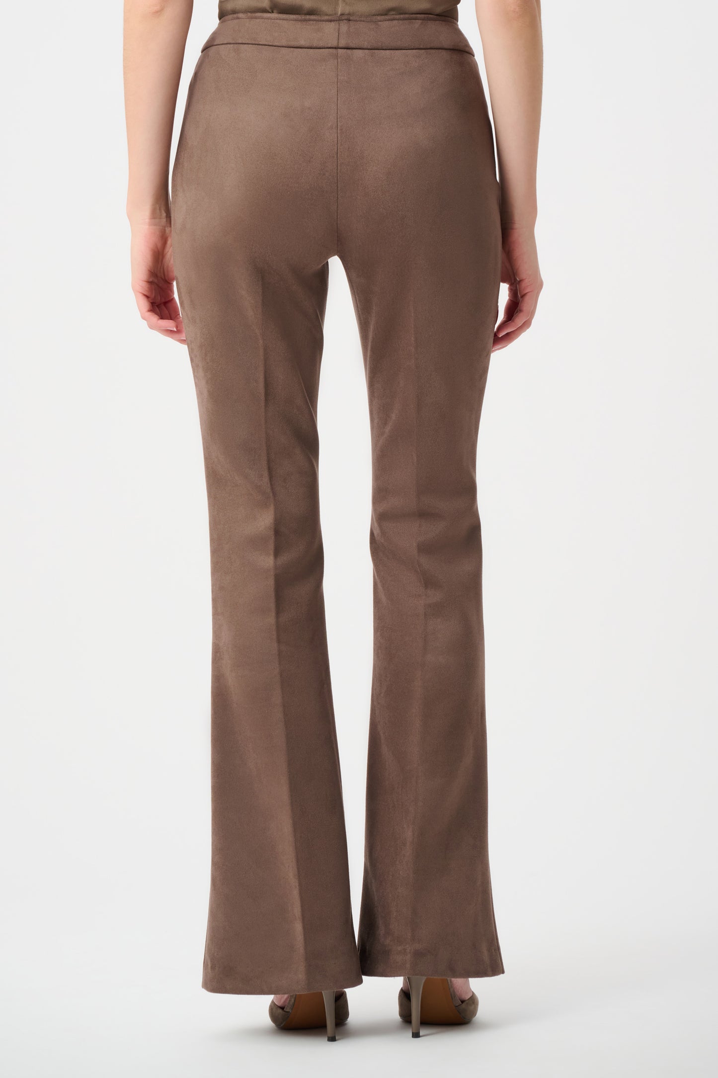 Joseph Ribkoff Suede Flared Trousers Mink