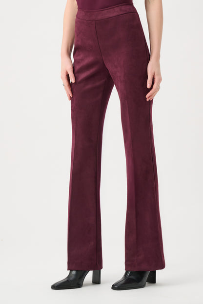 Joseph Ribkoff Suede Flared Trousers-Elderberry