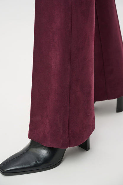 Joseph Ribkoff Suede Flared Trousers-Elderberry