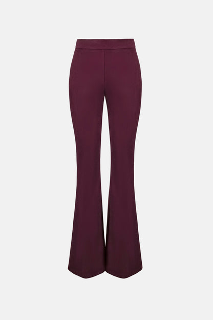 Joseph Ribkoff Suede Flared Trousers-Elderberry