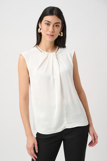Joseph Ribkoff Satin Sleeveless Top Winter White