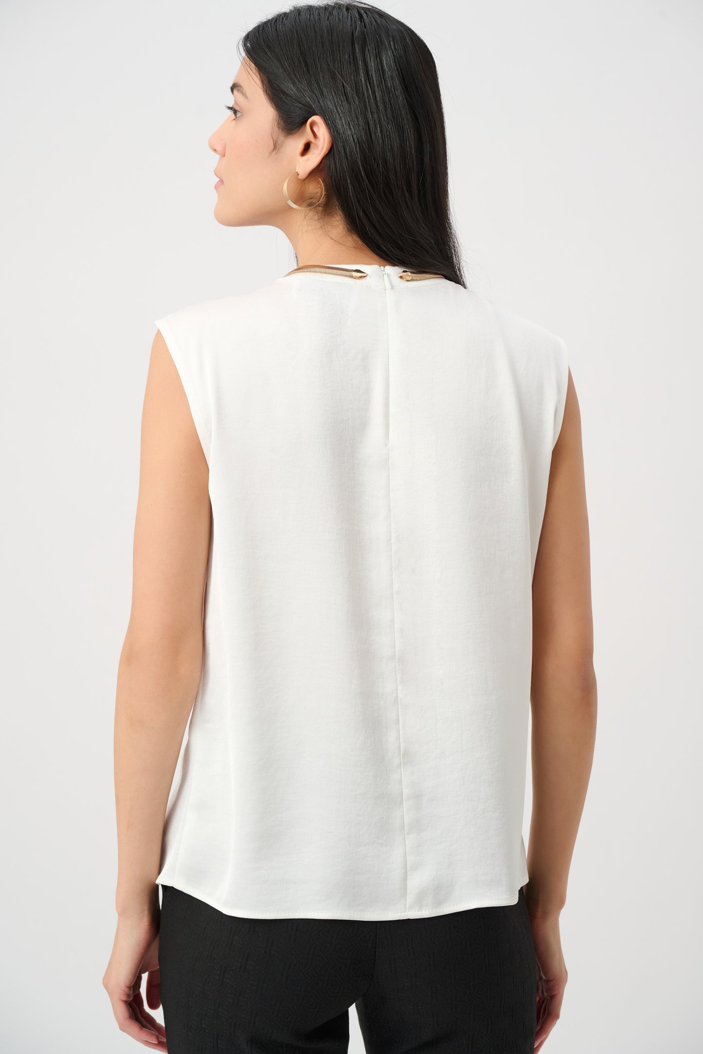 Joseph Ribkoff Satin Sleeveless Top Winter White