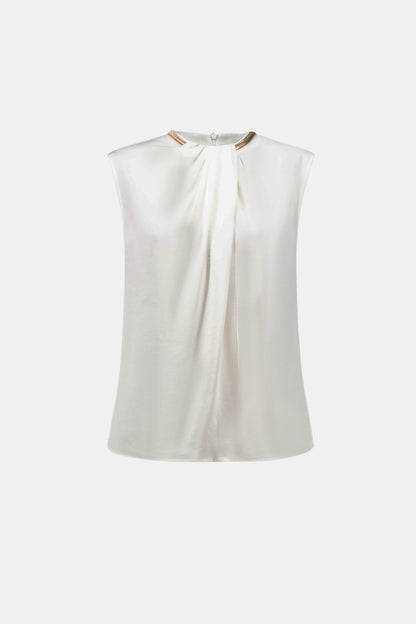 Joseph Ribkoff Satin Sleeveless Top Winter White