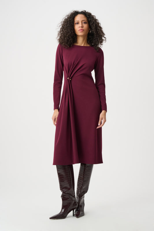 Joseph Ribkoff Crepe Draped Front Dress Elderberry