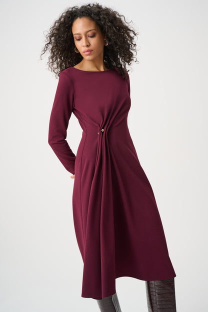 Joseph Ribkoff Crepe Draped Front Dress Elderberry