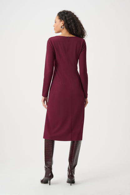 Joseph Ribkoff Crepe Draped Front Dress Elderberry