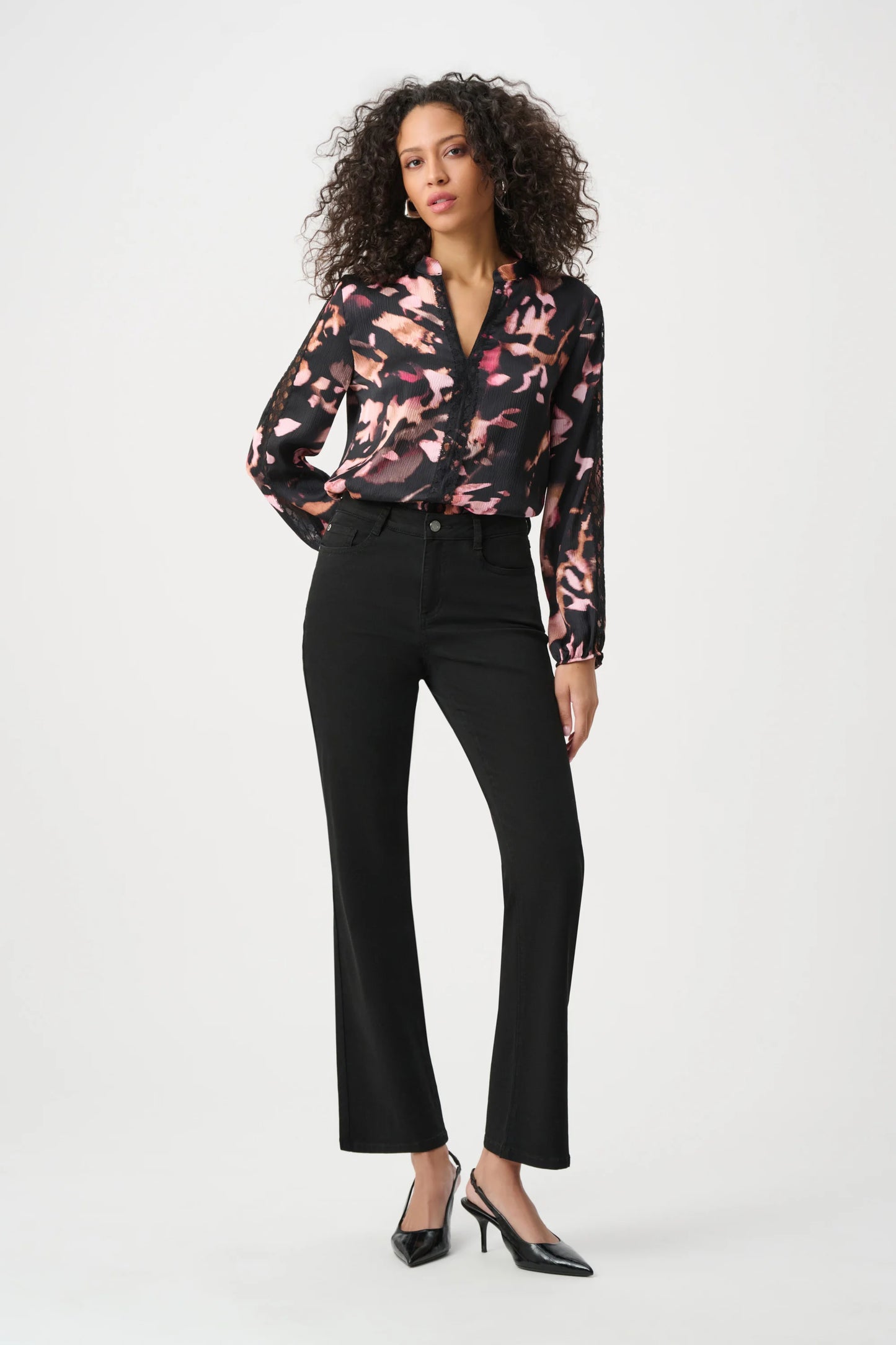 Joseph Ribkoff Abstract Print Blouse-Black/Multi