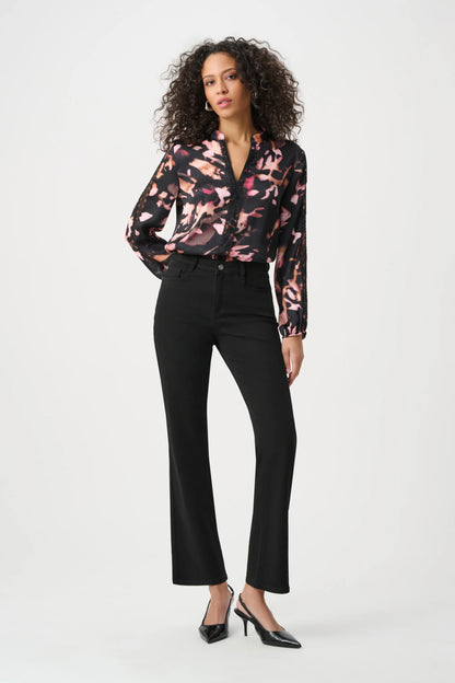 Joseph Ribkoff Abstract Print Blouse-Black/Multi