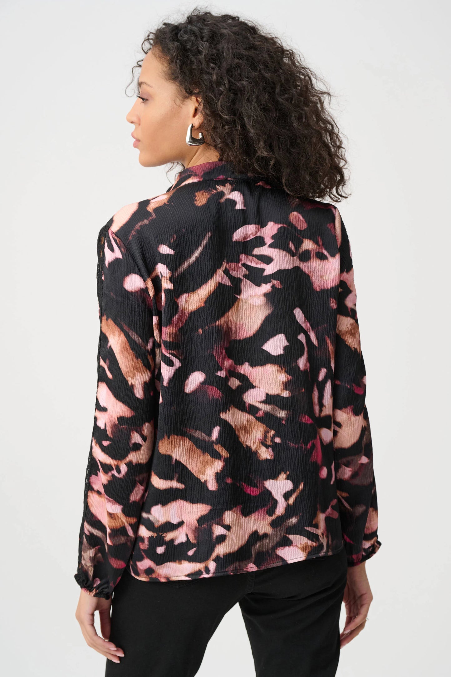 Joseph Ribkoff Abstract Print Blouse-Black/Multi