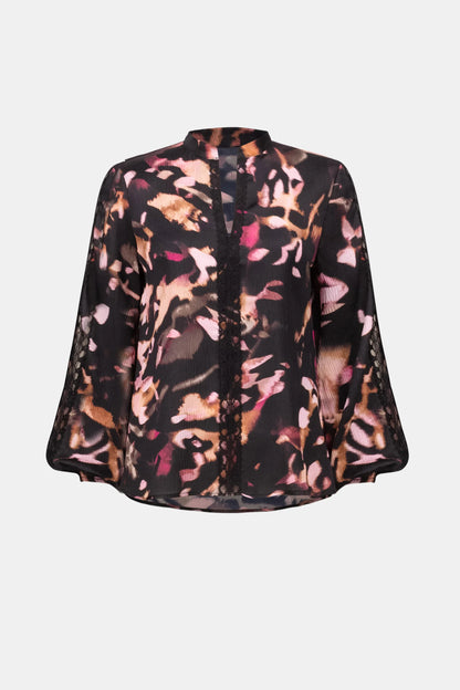 Joseph Ribkoff Abstract Print Blouse-Black/Multi