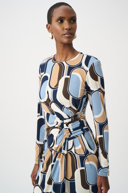 Joseph Ribkoff Silky Knit Wrap Dress Off-White/Multi