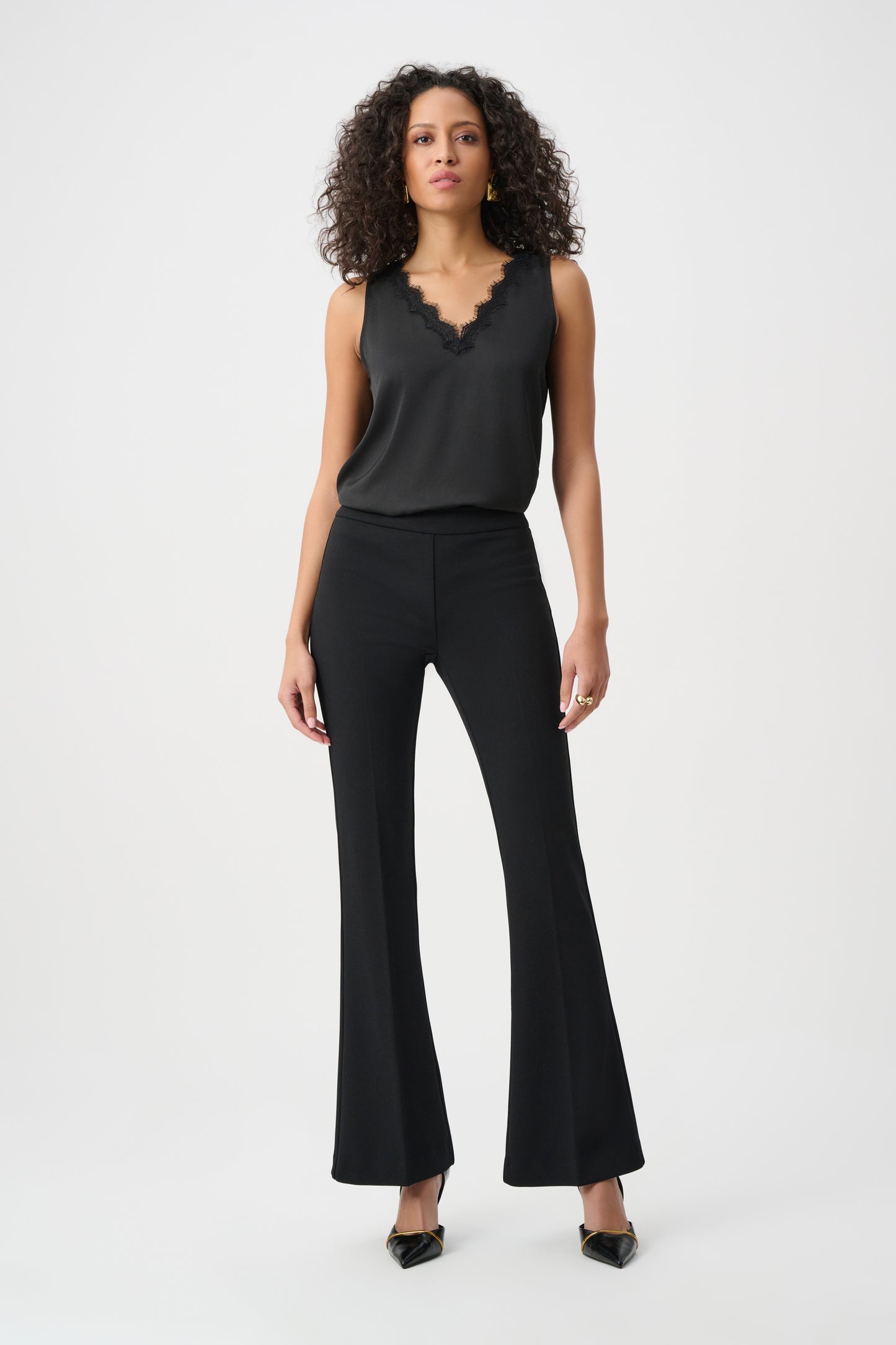 Joseph Ribkoff Crepe Flared Trousers Black