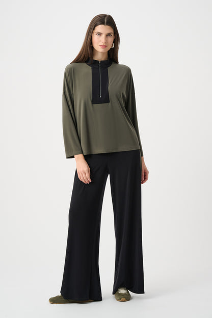 Joseph Ribkoff Colour Block Top Avocado/Black