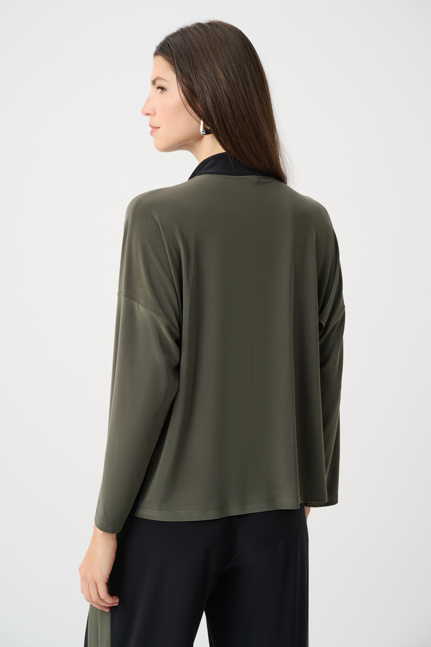 Joseph Ribkoff Colour Block Top Avocado/Black