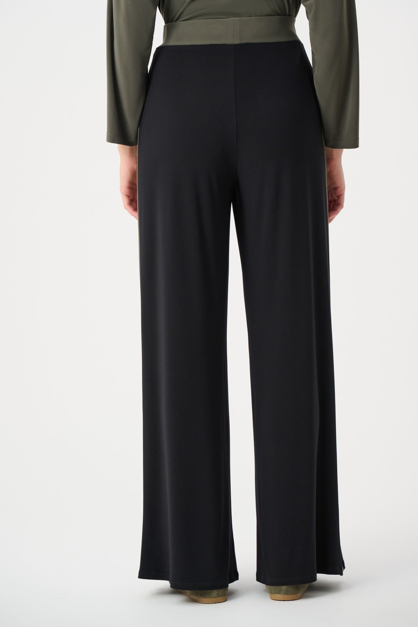 Joseph Ribkoff Colour Block Pull-On Trousers Black/Avocado