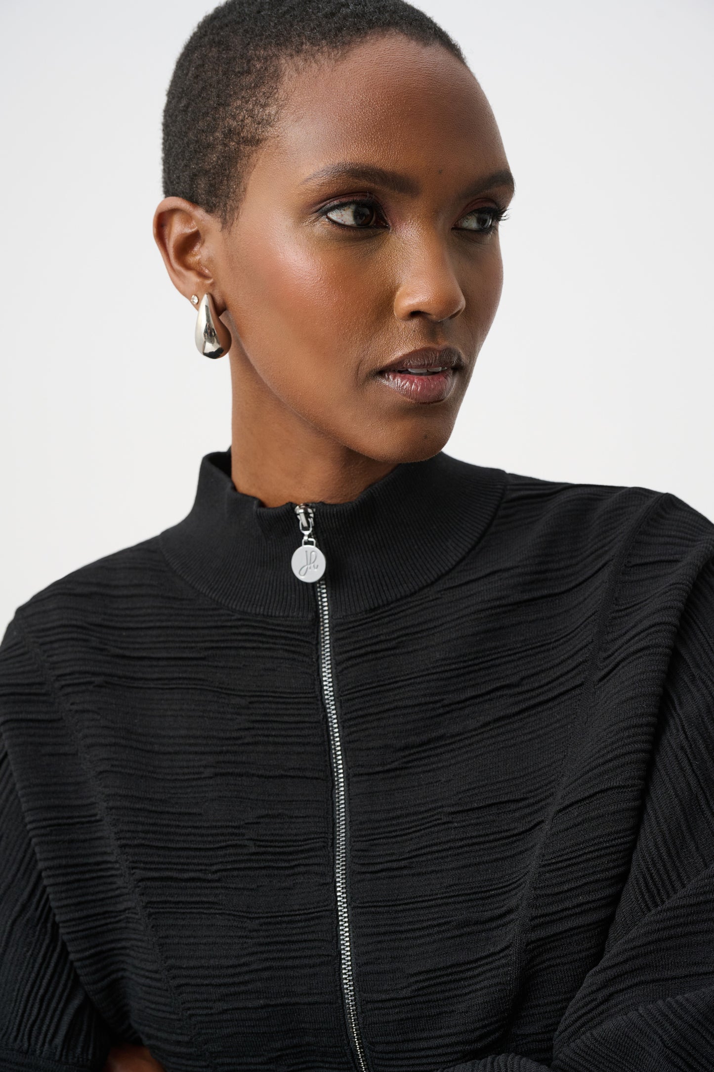 Joseph Ribkoff Half Zip Cocoon Sweater Black