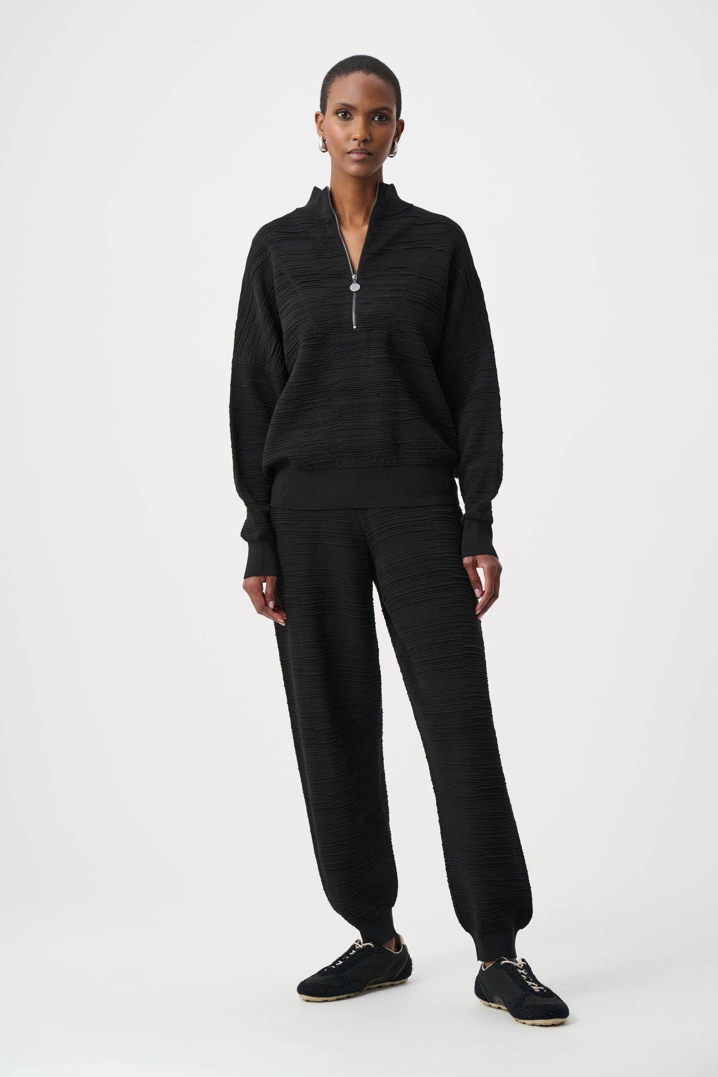 Joseph Ribkoff Half Zip Cocoon Sweater Black